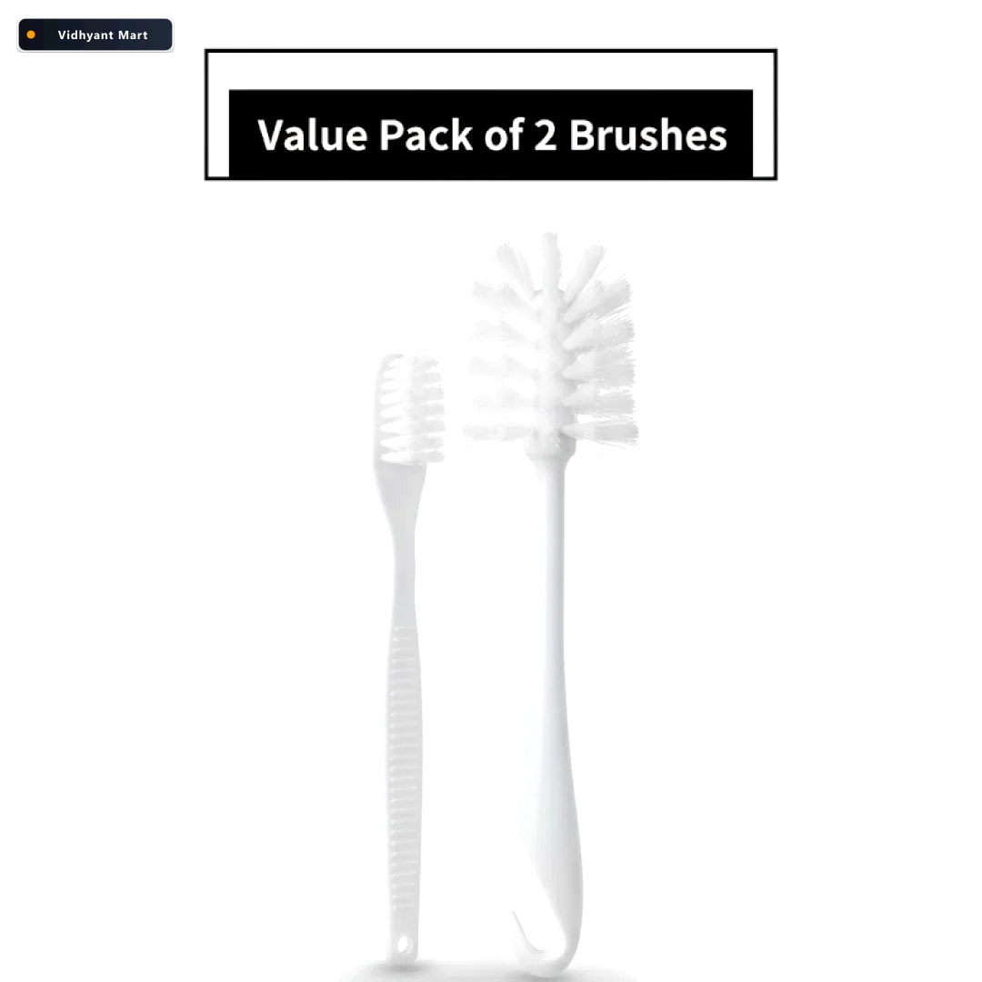 Vidhyant Mart Multifunctional Cleaning Brush For Bottles Jars Du 4