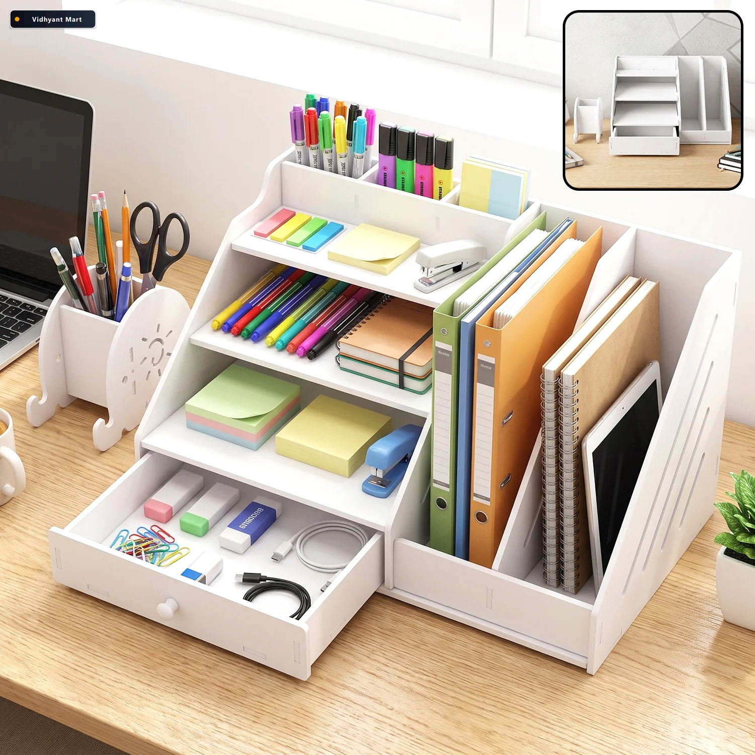 Vidhyant Mart Multifunctional Desk Organizer Storage Cabinet Wit 1