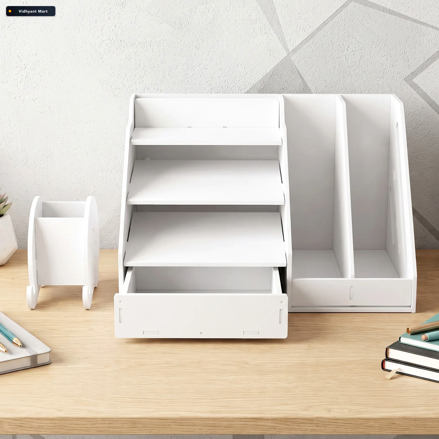 Vidhyant Mart Multifunctional Desk Organizer Storage Cabinet Wit 3
