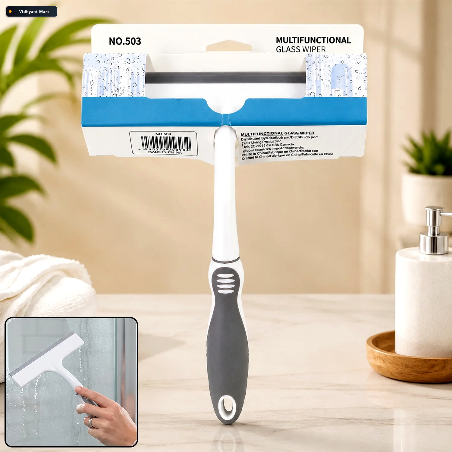 Vidhyant Mart Multifunctional Glass Wiper Squeegee For Streak Fr 1