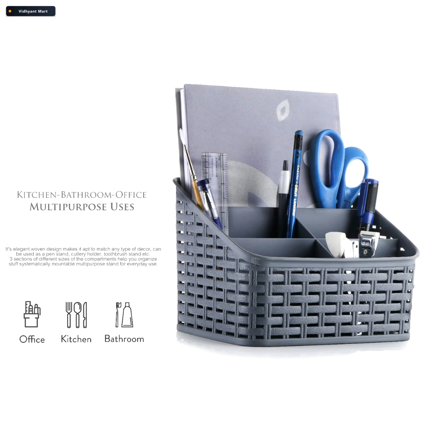 Vidhyant Mart Multipurpose Divider Holder Premium 5 Section Orga 3