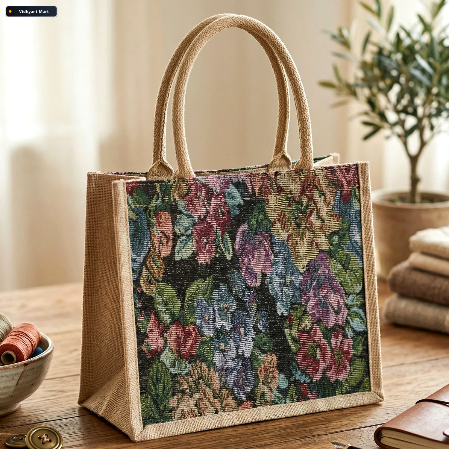Vidhyant Mart Multipurpose Floral Print Carry Hand Bag Spacious 2