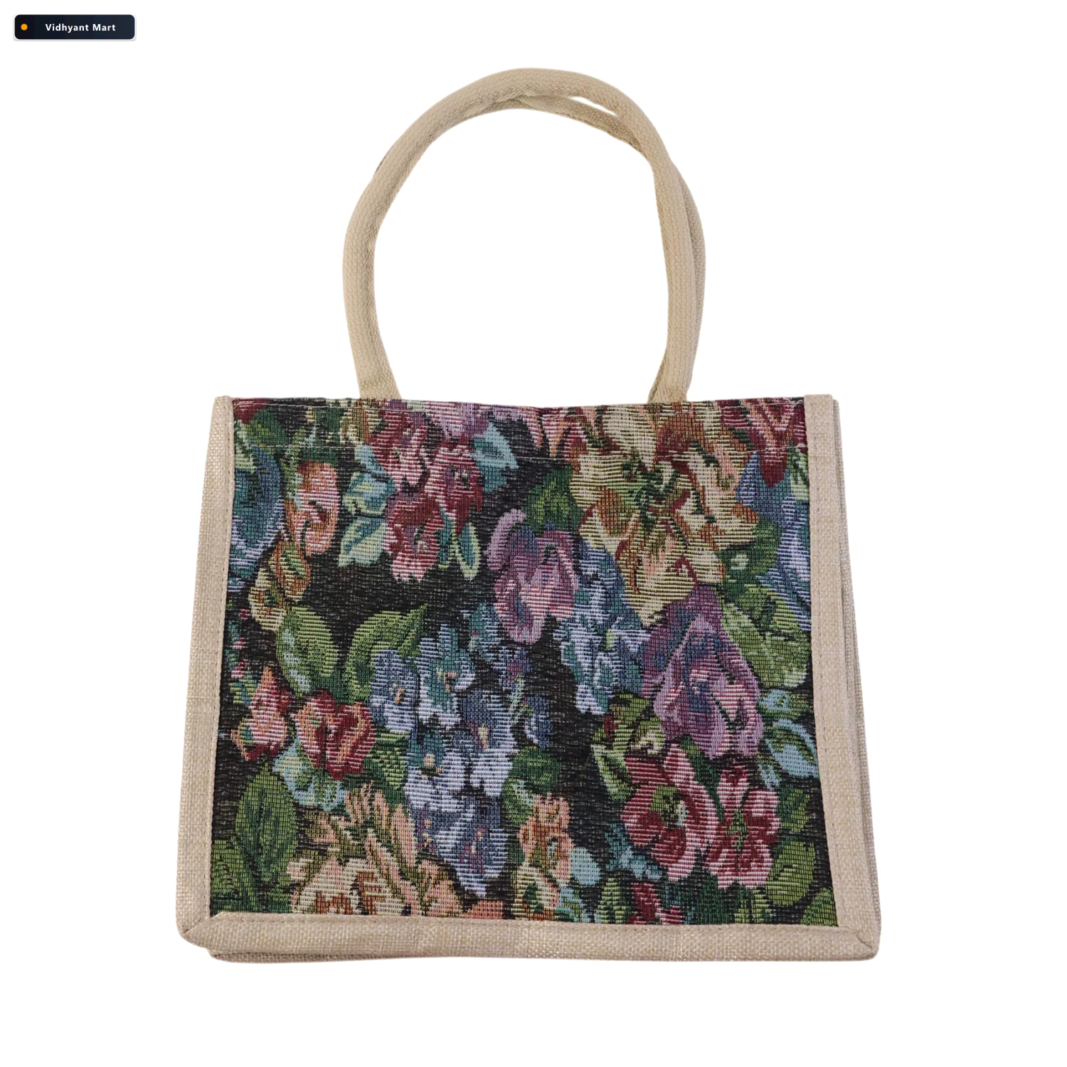 Vidhyant Mart Multipurpose Floral Print Carry Hand Bag Spacious 3