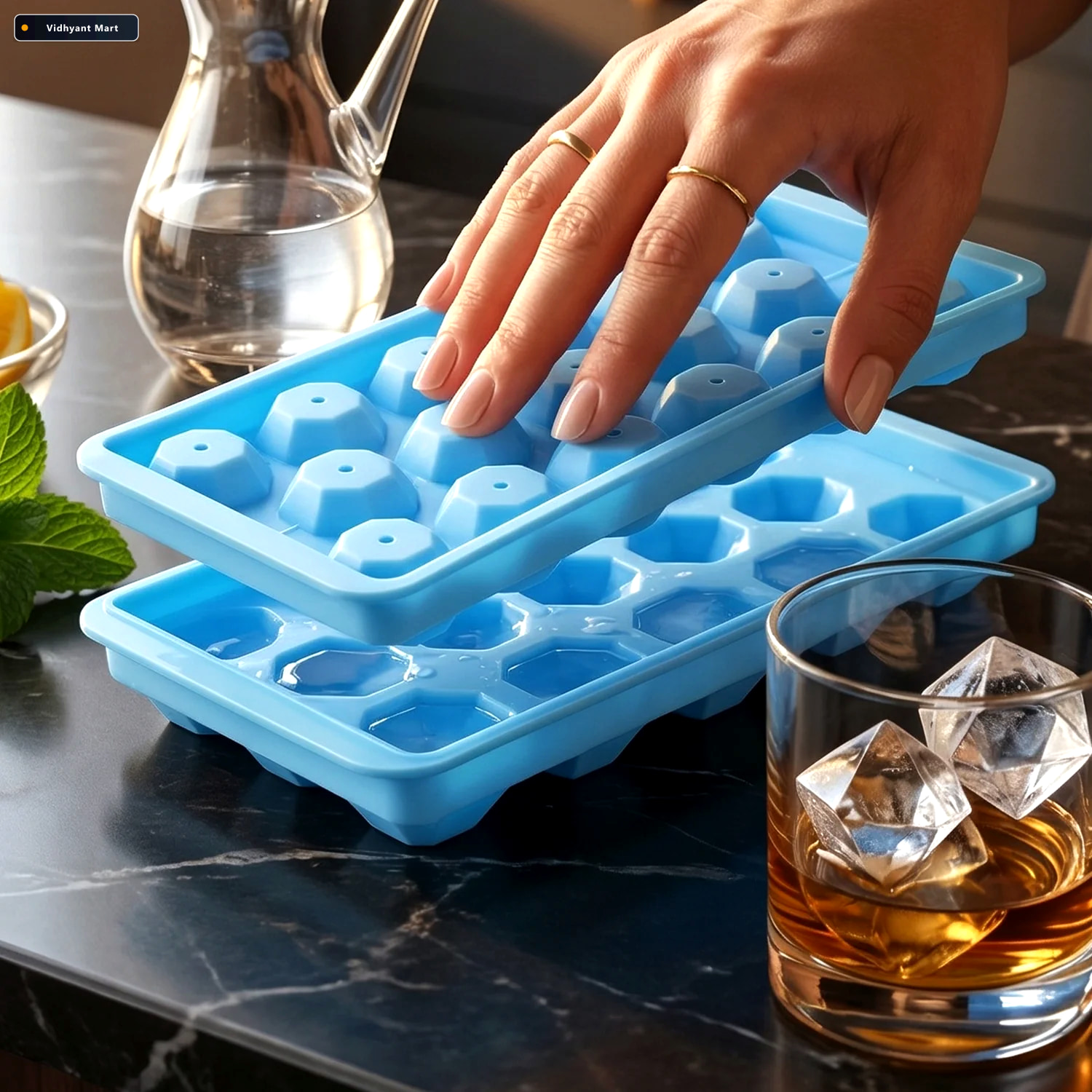 Vidhyant Mart Multipurpose Ice Cube Tray Flexible Mold For Drink 4