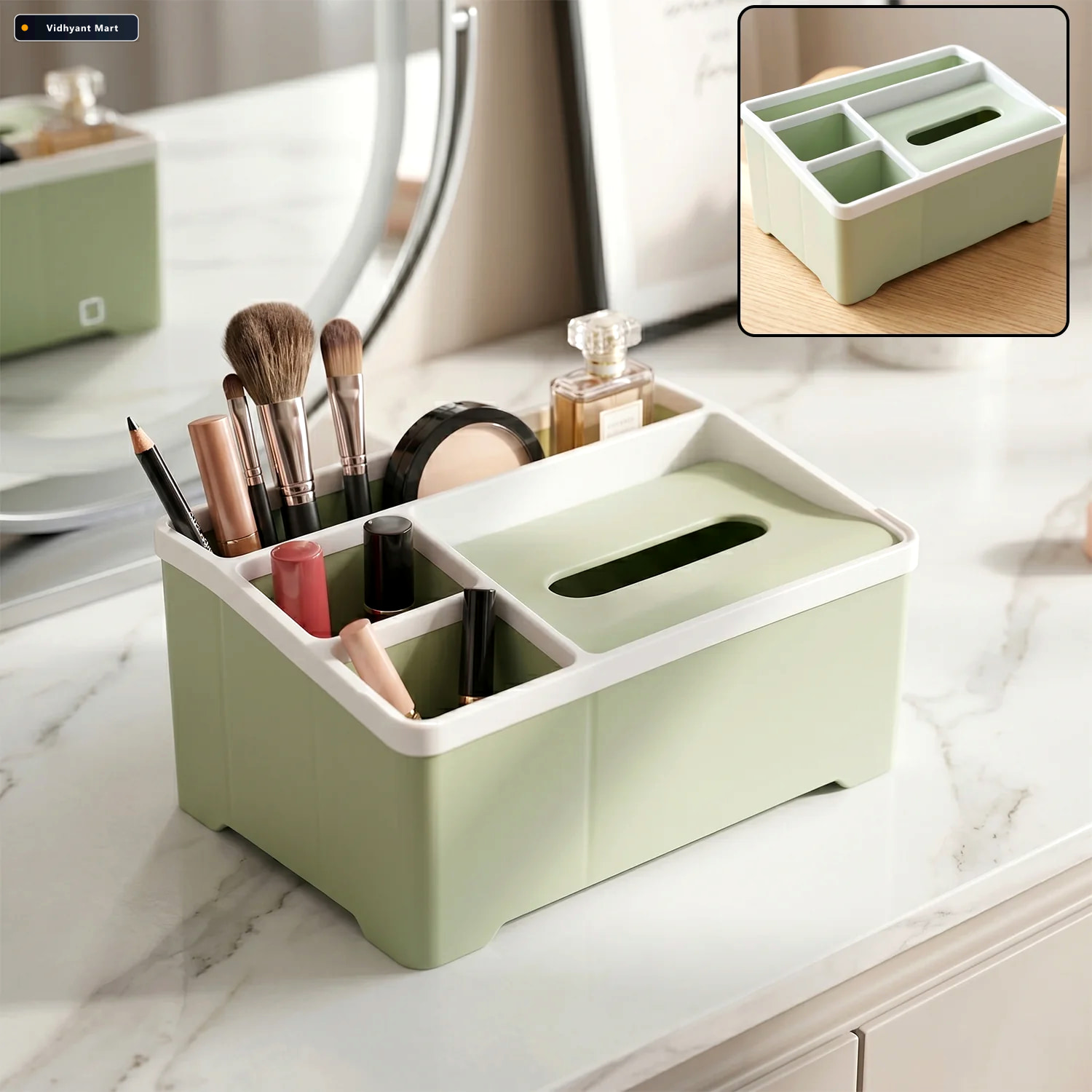 Vidhyant Mart Multipurpose Plastic Organizer Box Neat Storage Wi 1