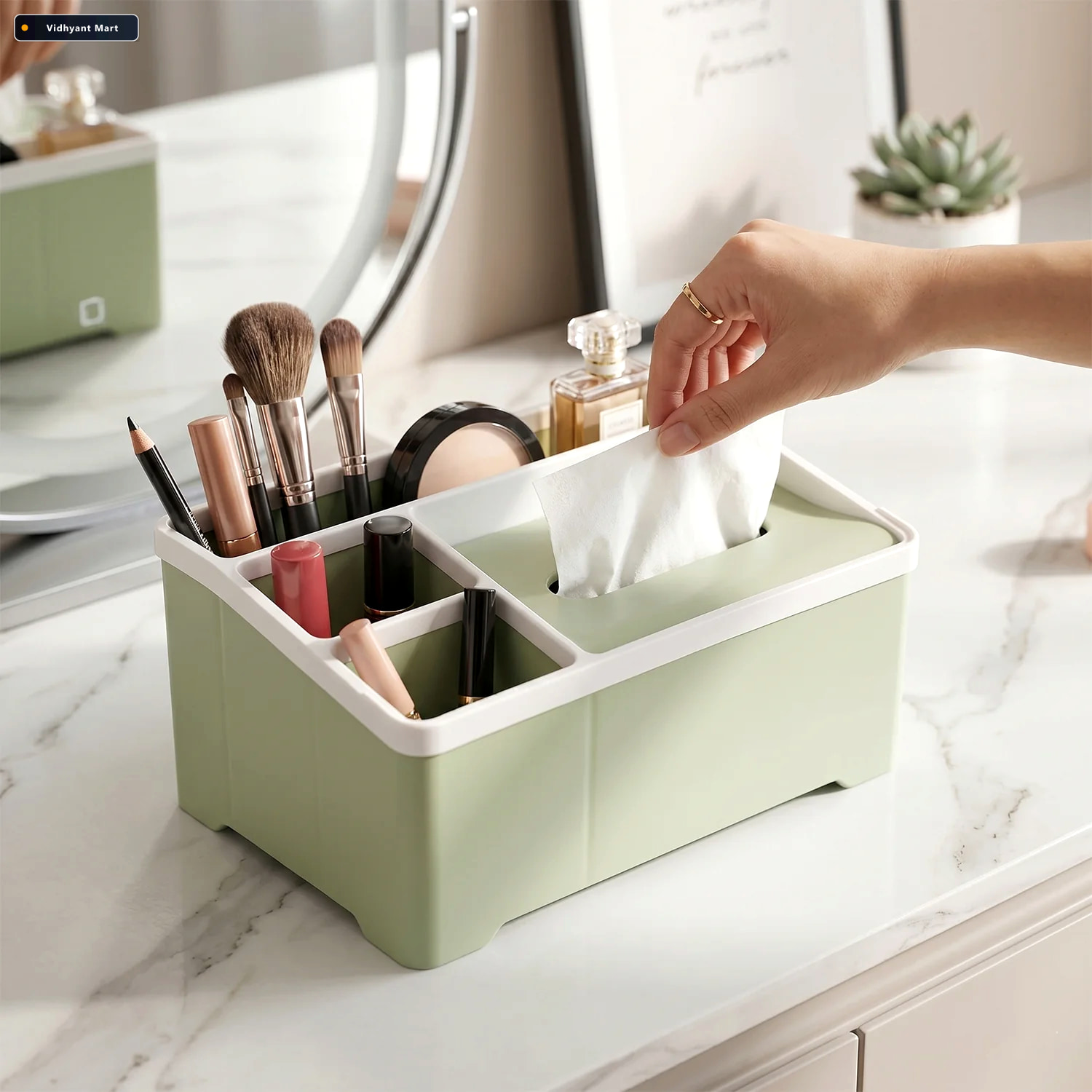 Vidhyant Mart Multipurpose Plastic Organizer Box Neat Storage Wi 3