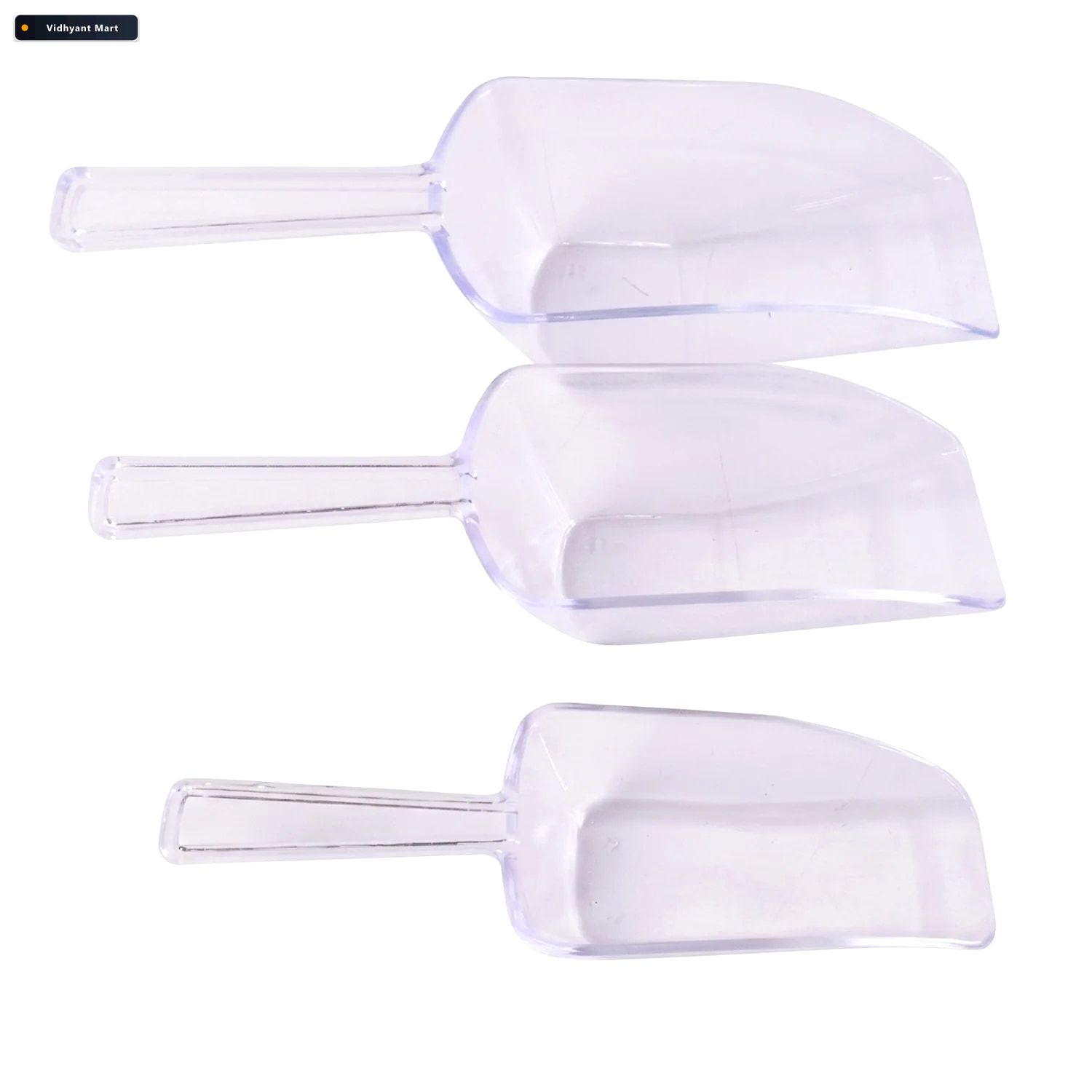 Vidhyant Mart Multipurpose Plastic Scoop Set Clear Flour Coffee 4