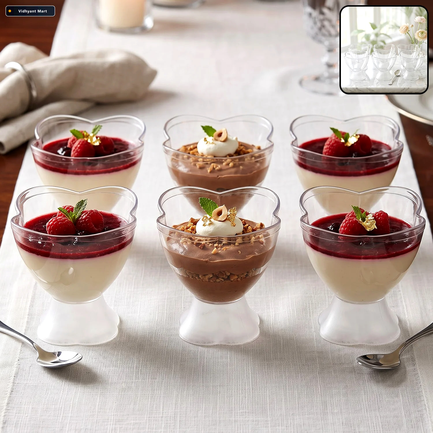 Vidhyant Mart Multipurpose Plastic Serving Bowl Set For Dessert 1