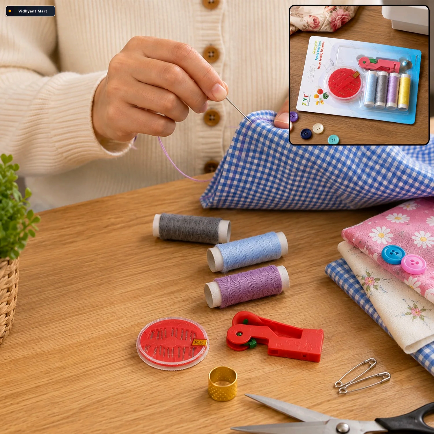 Vidhyant Mart Multipurpose Tailoring Sewing Kit Complete Set For 1