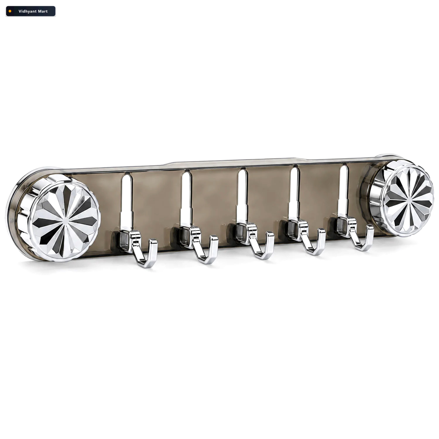 Vidhyant Mart Multipurpose Wall Storage Rack With 5 Folding Hook 4