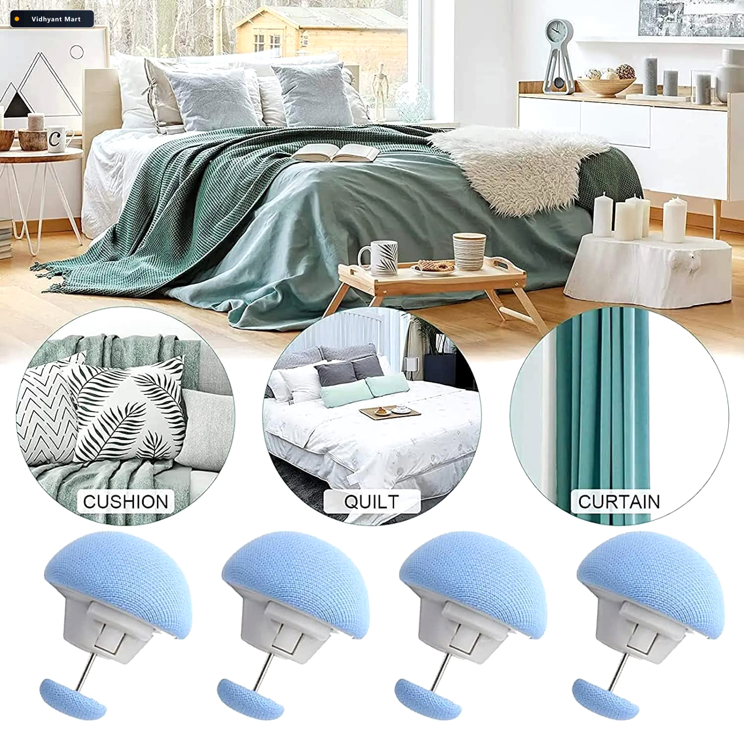 Vidhyant Mart Mushroom Upholstery Pins Elegant No Sew Furniture 2