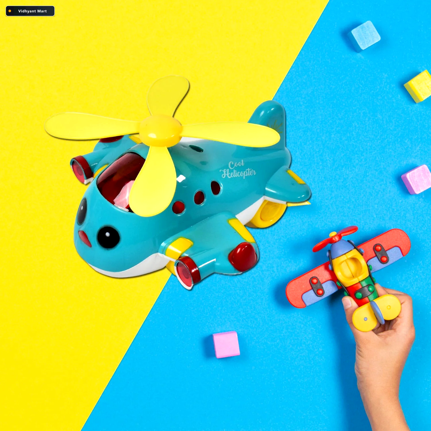 Vidhyant Mart Musical Helicopter Toy Lights Sounds For Toddlers 1