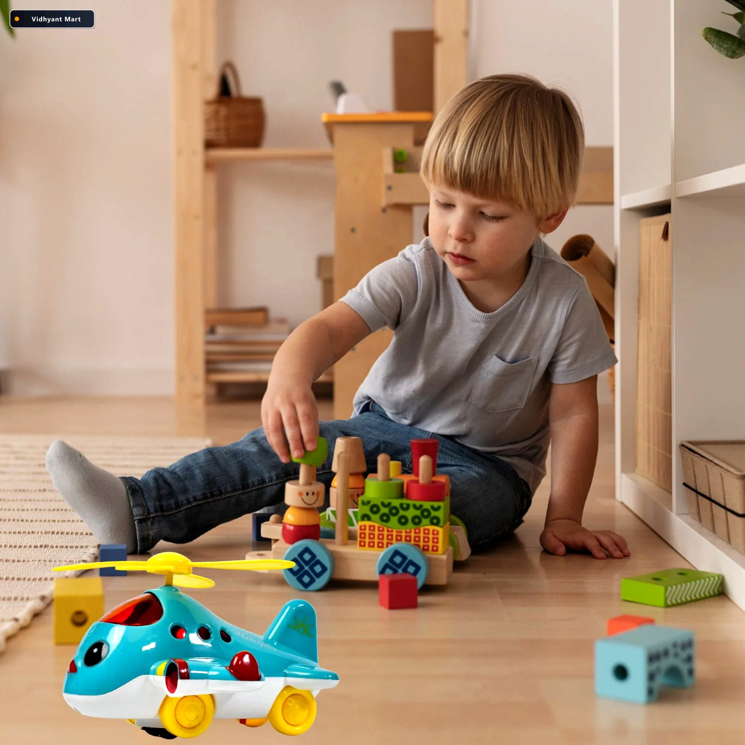 Vidhyant Mart Musical Helicopter Toy Lights Sounds For Toddlers 2