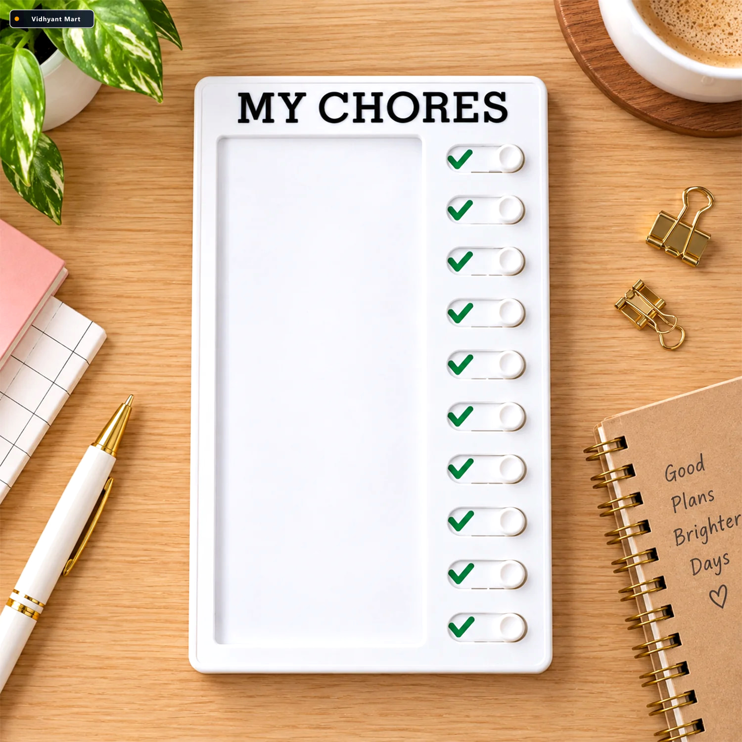 Vidhyant Mart My Chores Sliding Checklist Board For Daily Tasks 2