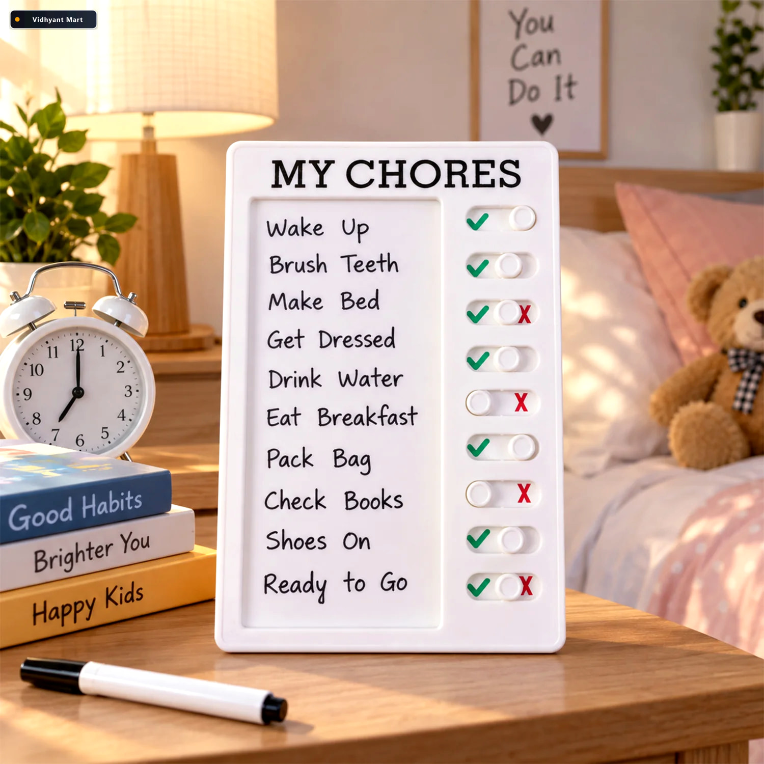 Vidhyant Mart My Chores Sliding Checklist Board For Daily Tasks 3