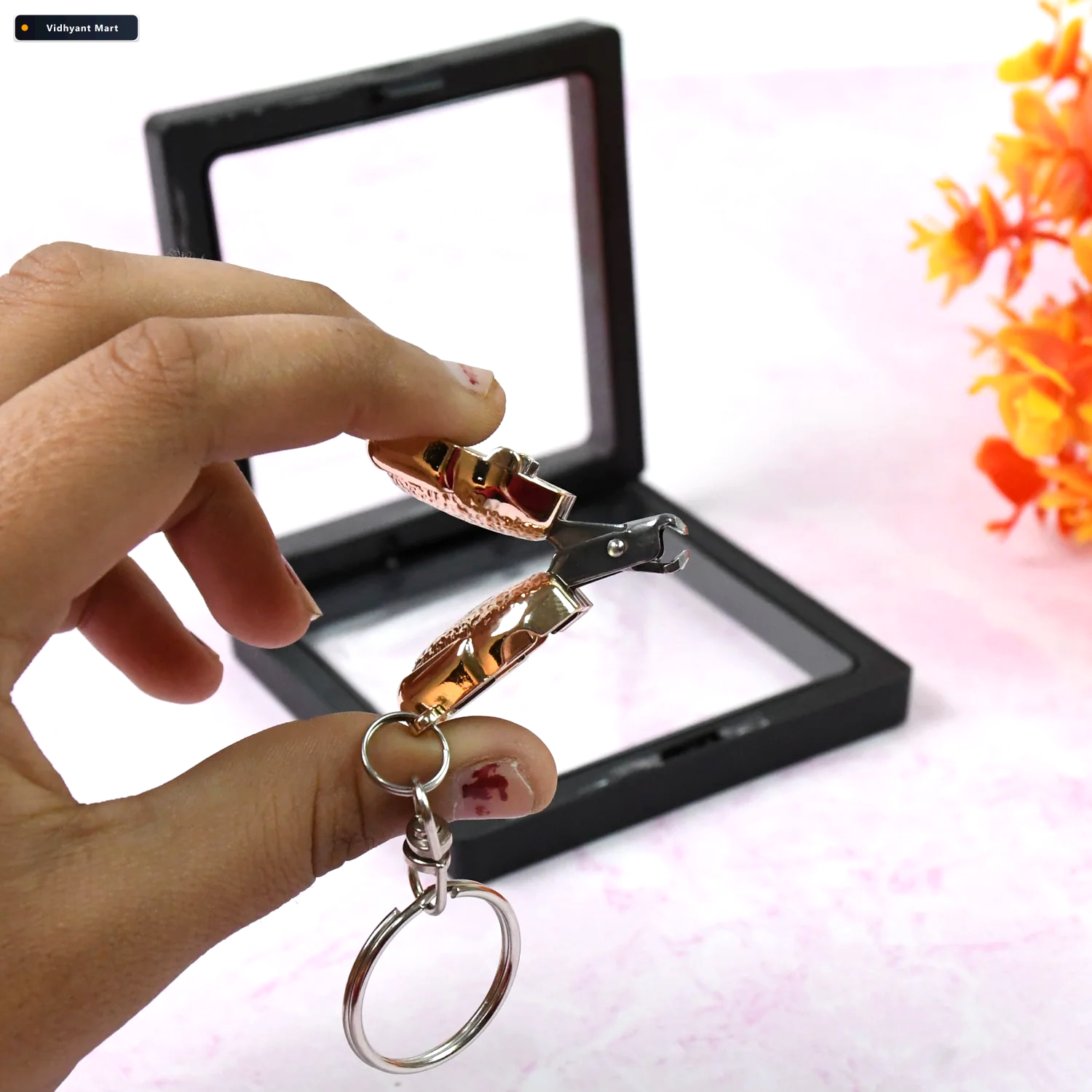 Vidhyant Mart Nail Clipper Keychain Compact 3d Floating Frame Au 2