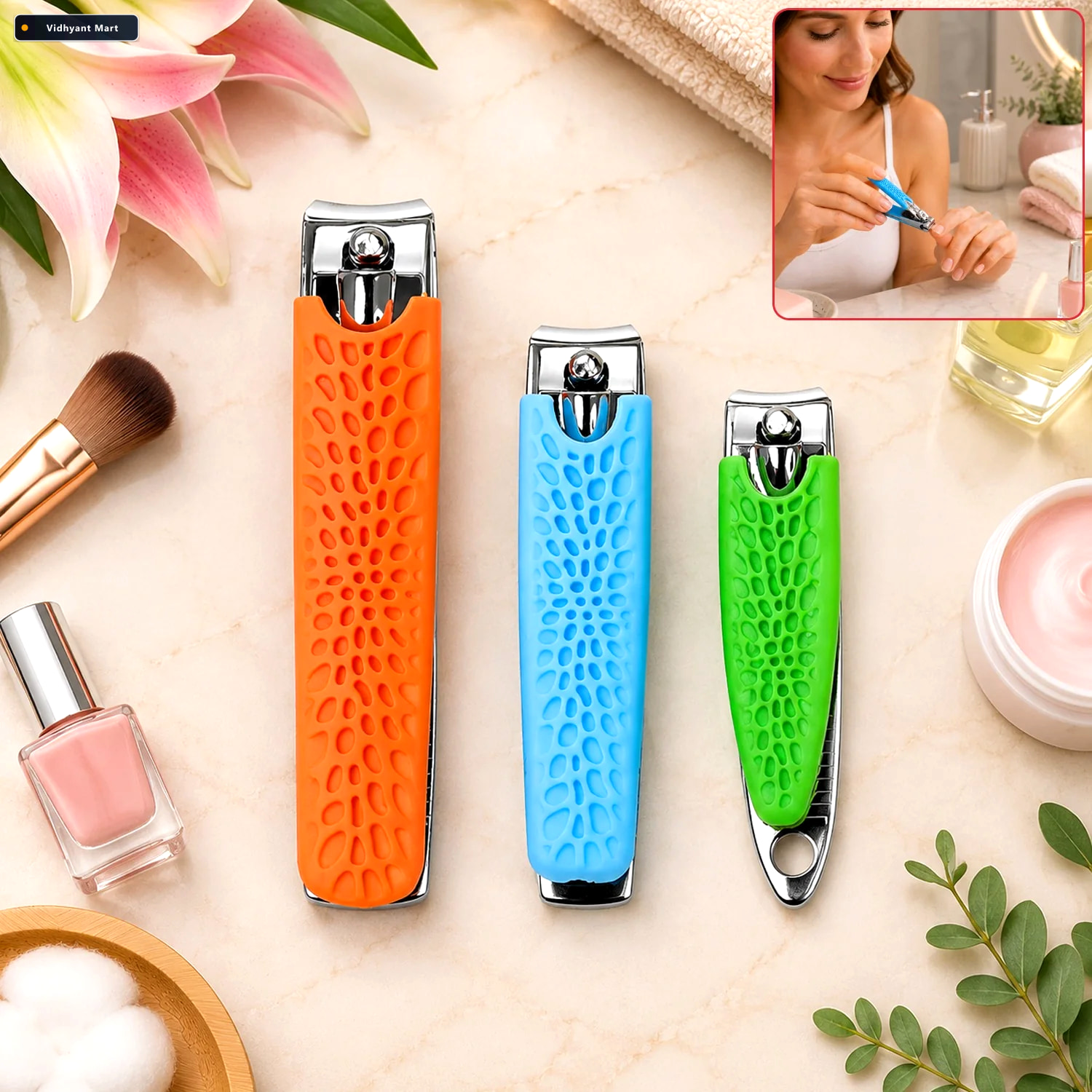 Vidhyant Mart Nail Clipper Set 3 In 1 Stainless Steel Nail Trimm 1