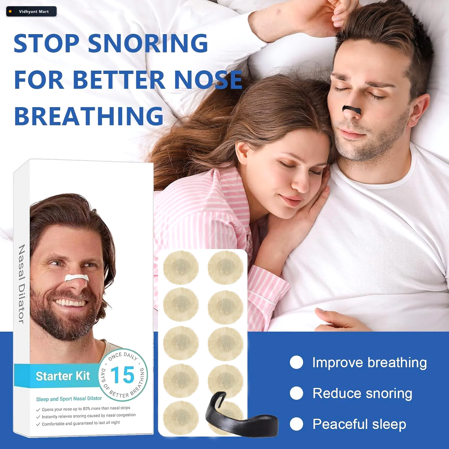 Vidhyant Mart Nasal Strip Starter Kit Boost Oxygen Reduce Snorin 3