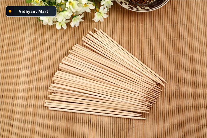 Vidhyant Mart Natural Bamboo Skewers 15cm Eco Friendly Bbq Stick 3