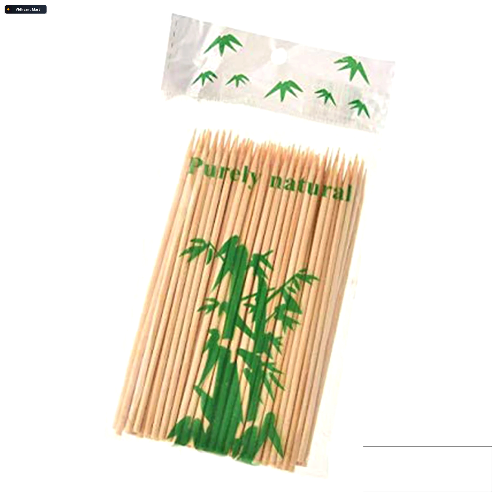 Vidhyant Mart Natural Bamboo Skewers 15cm Eco Friendly Bbq Stick 4