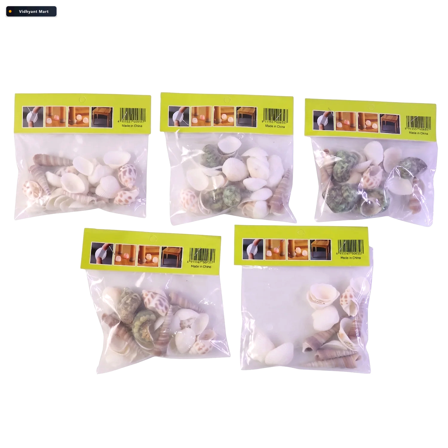 Vidhyant Mart Natural Decorative Seashells Set Coastal Charm For 4