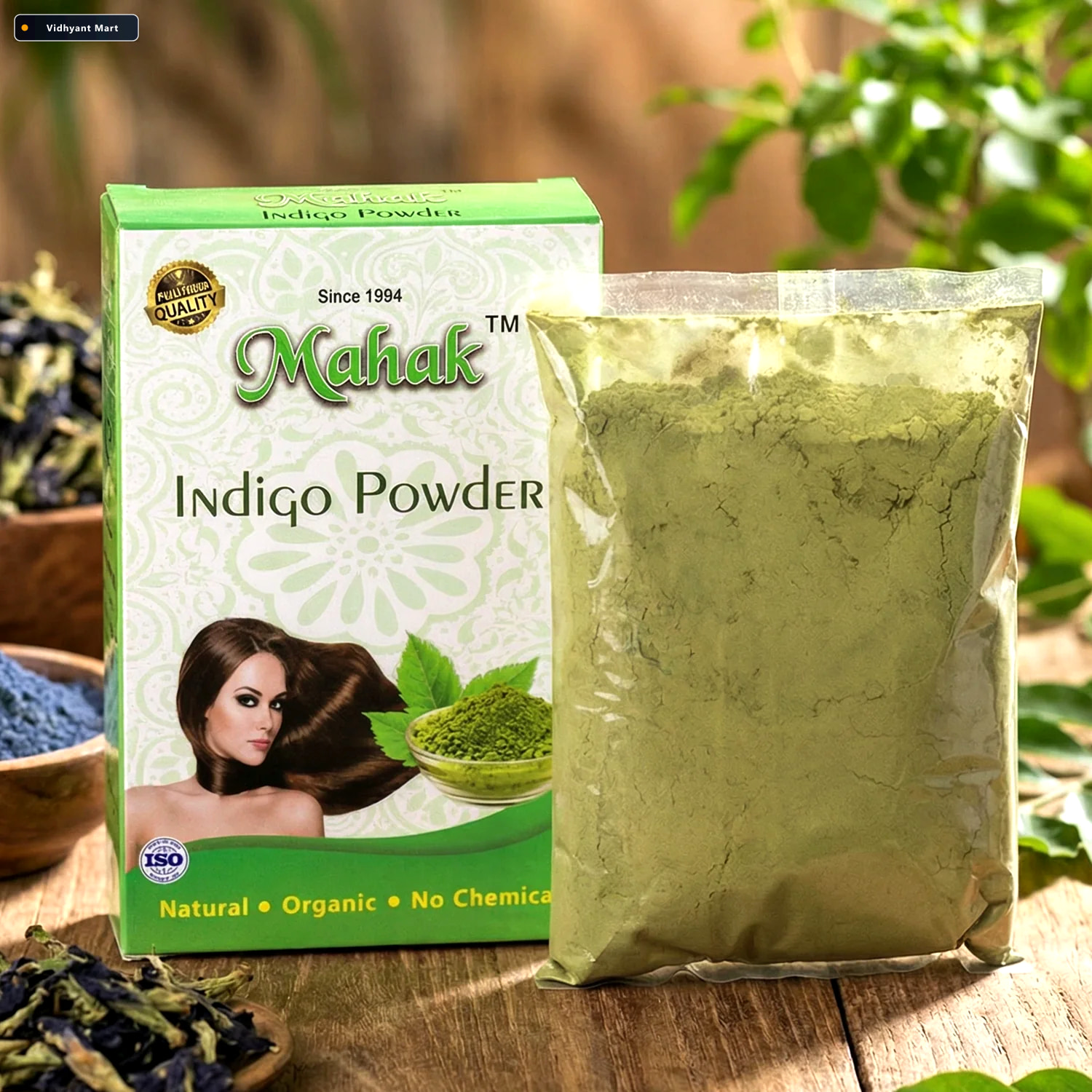 Vidhyant Mart Natural Indigo Powder Pure Herbal Hair Coloring Ca 1