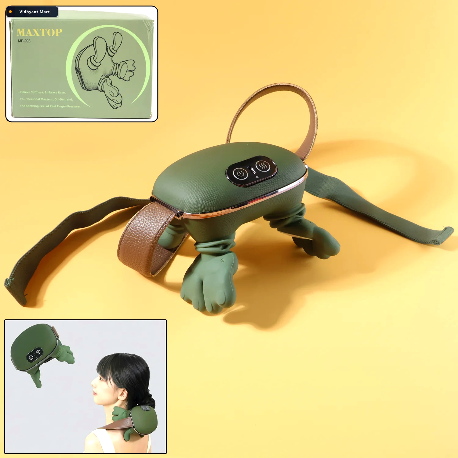 Vidhyant Mart Neck Shoulder Massager Rechargeable Kneading With 2