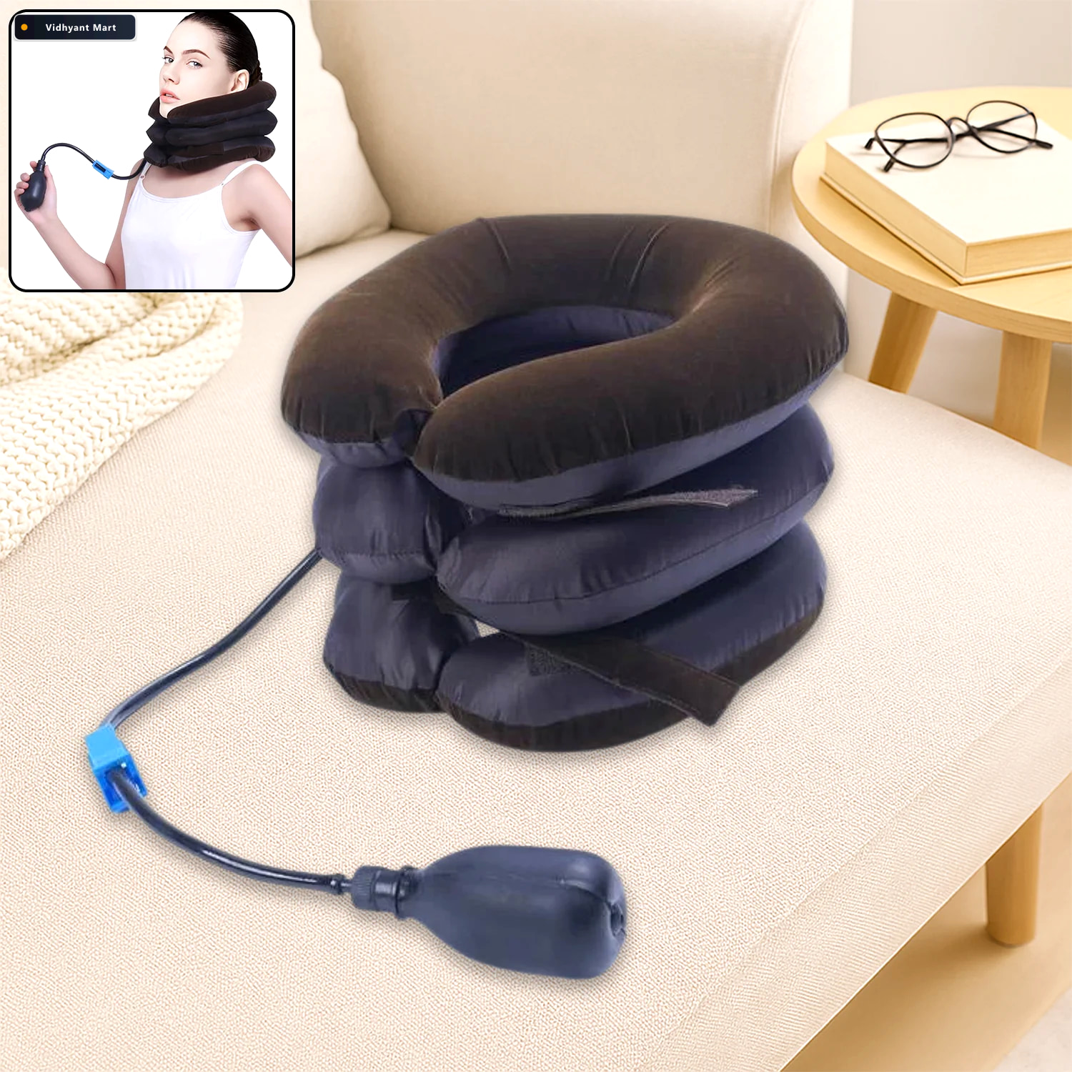 Vidhyant Mart Neck Traction Pillow Adjustable Support For Neck P 3