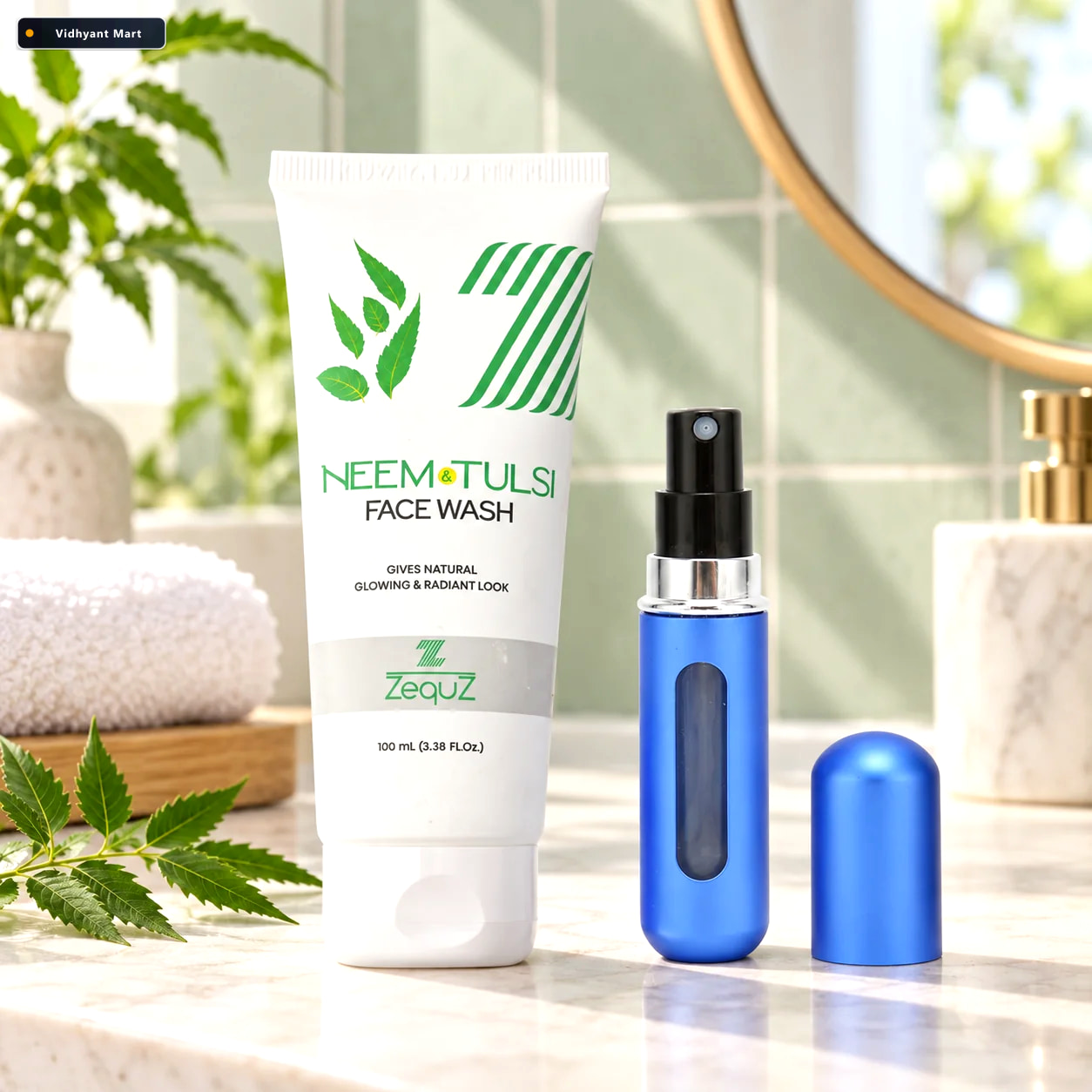 Vidhyant Mart Neem Tulsi Face Wash With Refillable Travel Perfum 1