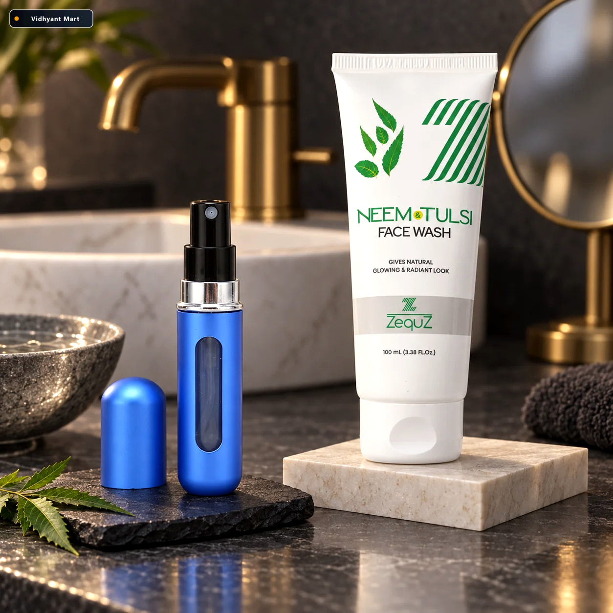 Vidhyant Mart Neem Tulsi Face Wash With Refillable Travel Perfum 2