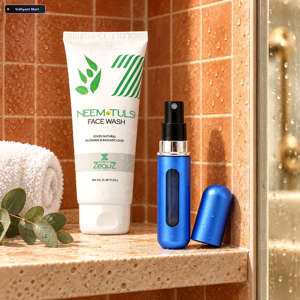 Vidhyant Mart Neem Tulsi Face Wash With Refillable Travel Perfum 3