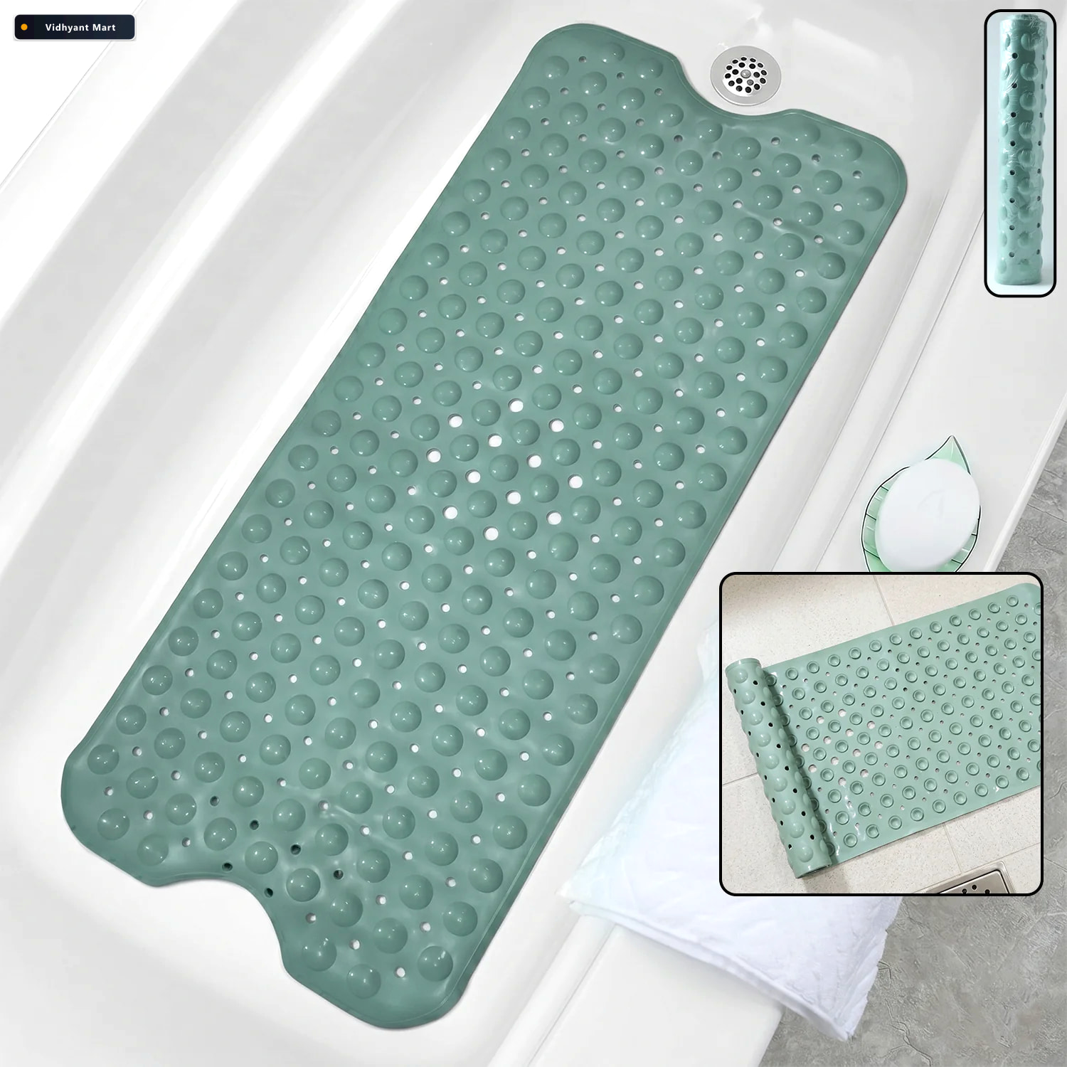 Vidhyant Mart Non Slip Bath Mat Secure Grip For Safety Comfort 1