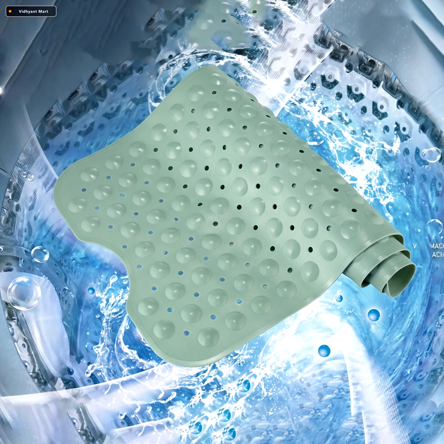 Vidhyant Mart Non Slip Bath Mat Secure Grip For Safety Comfort 4