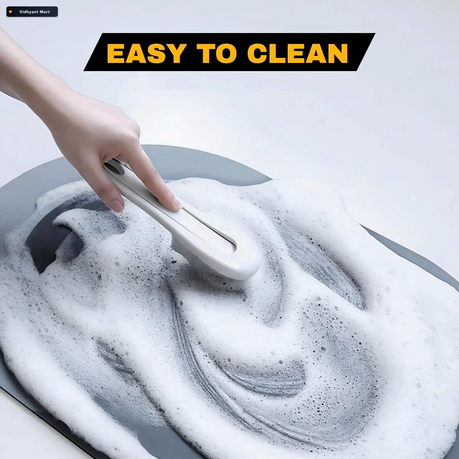 Vidhyant Mart Non Slip Oval Bath Mat Super Absorbent Soft Velvet 3