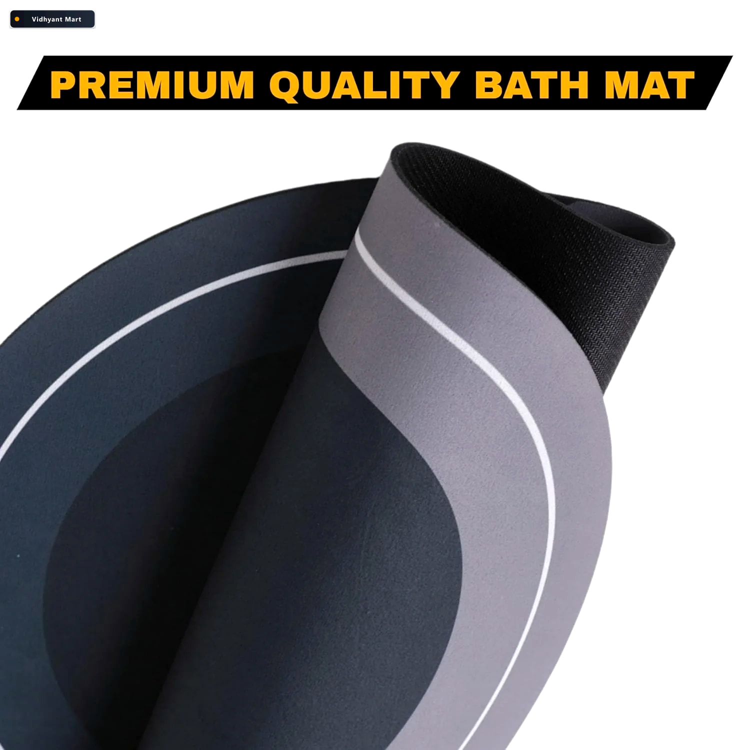 Vidhyant Mart Non Slip Oval Bath Mat Super Absorbent Soft Velvet 4