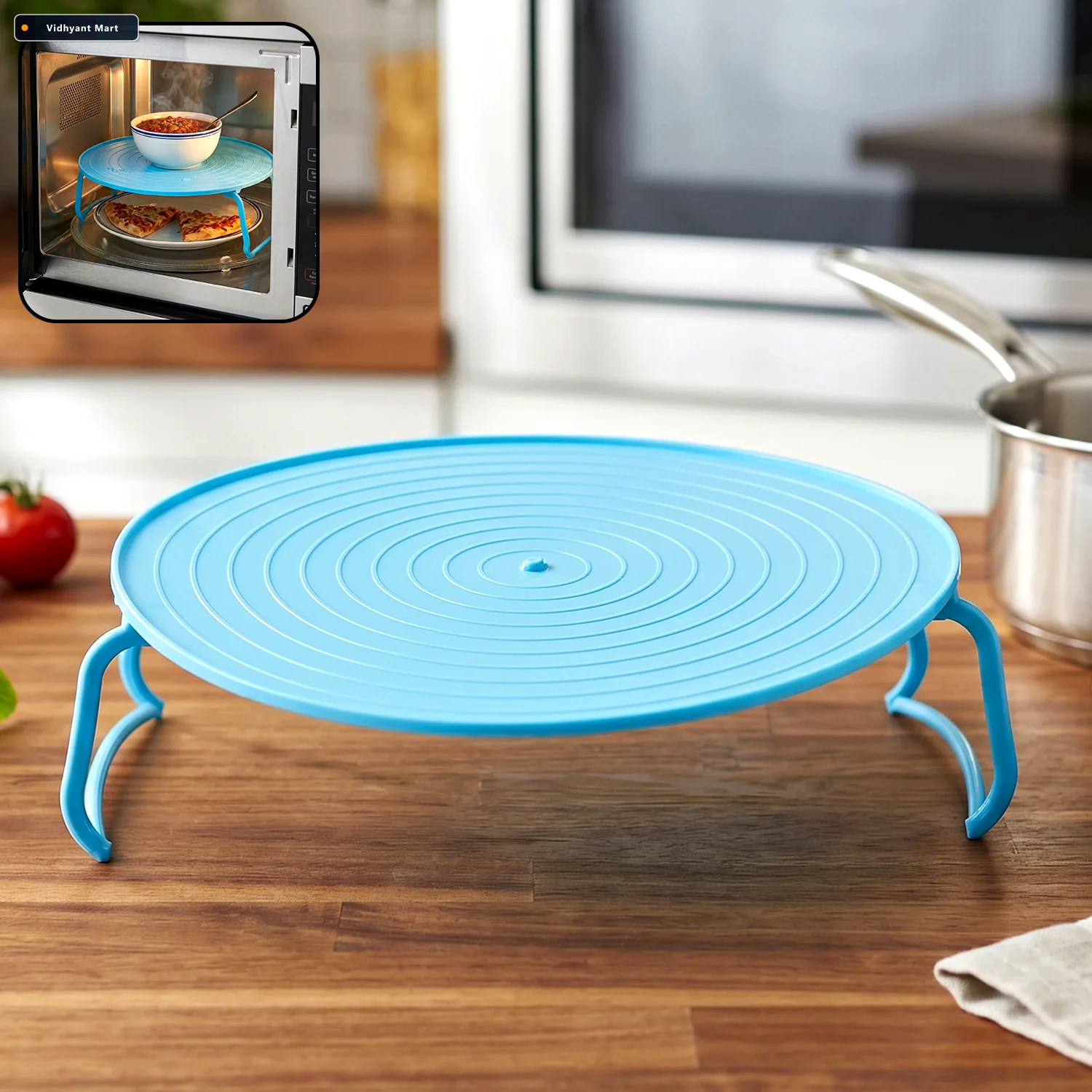 Vidhyant Mart Non Slip Plastic Microwave Tray Even Heating Stabl 1
