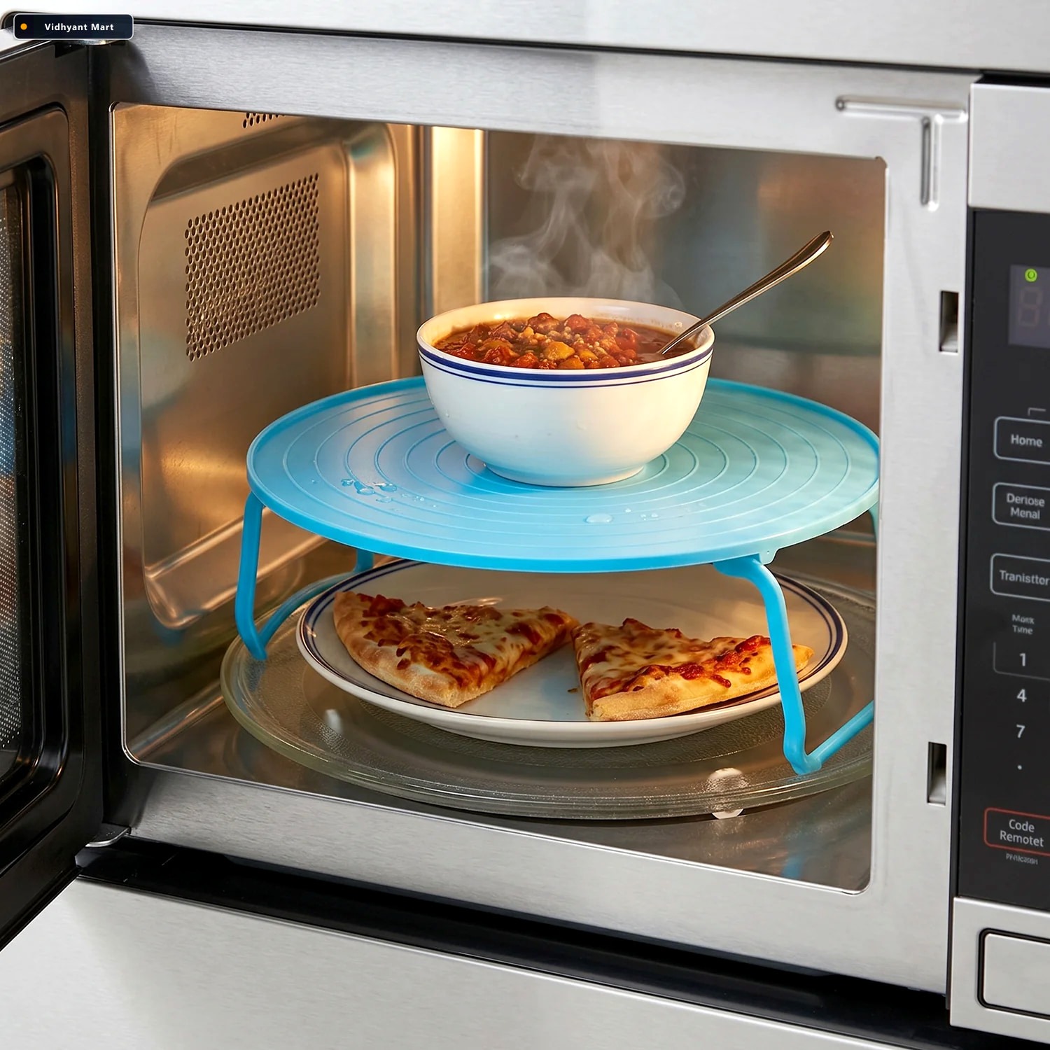 Vidhyant Mart Non Slip Plastic Microwave Tray Even Heating Stabl 2
