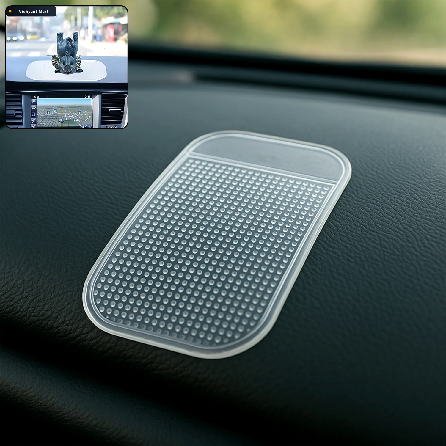 Vidhyant Mart Non Slip Silicone Dashboard Mat Large Size Grip 1 1