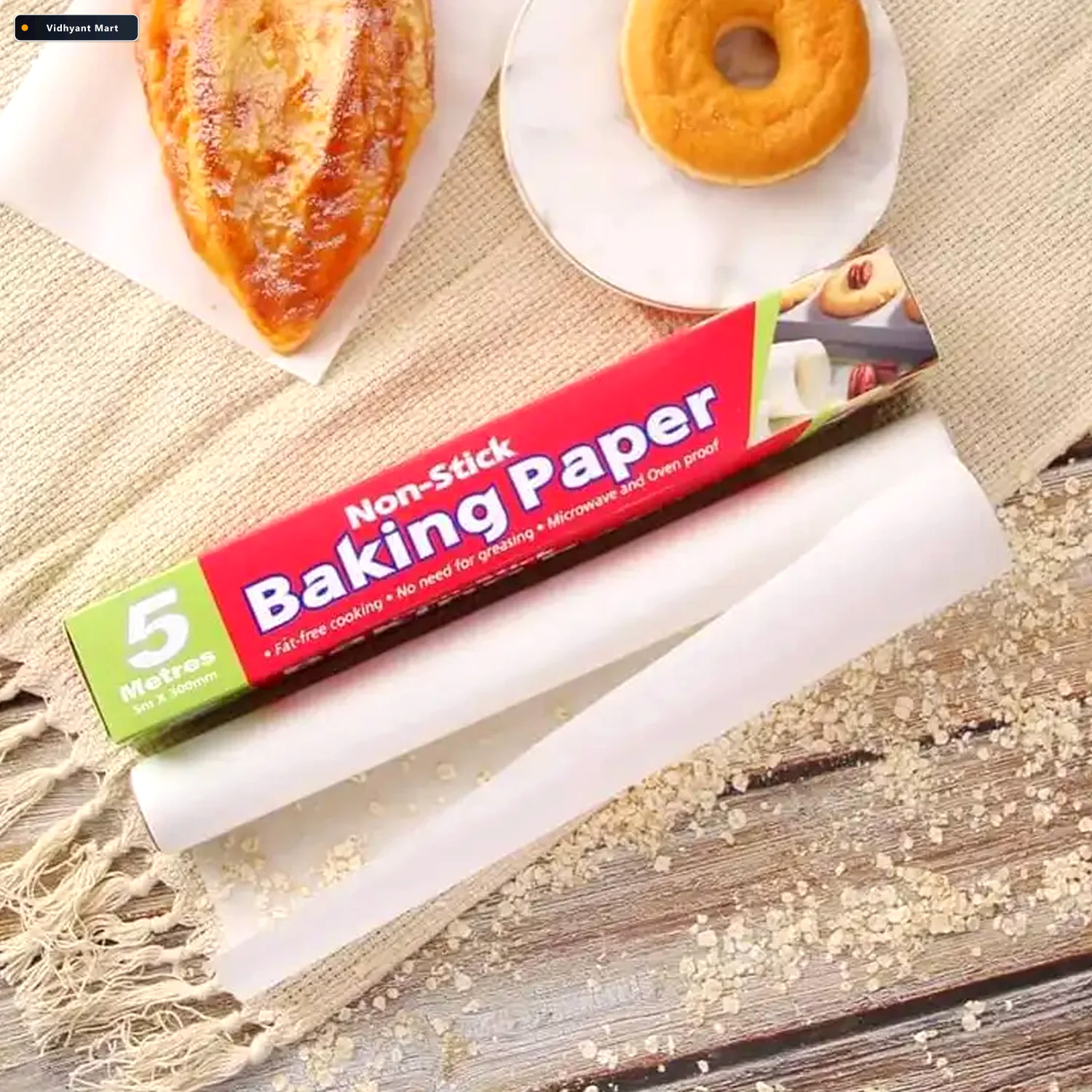Vidhyant Mart Non Stick Parchment Paper 5m Roll For Baking Cooki 4
