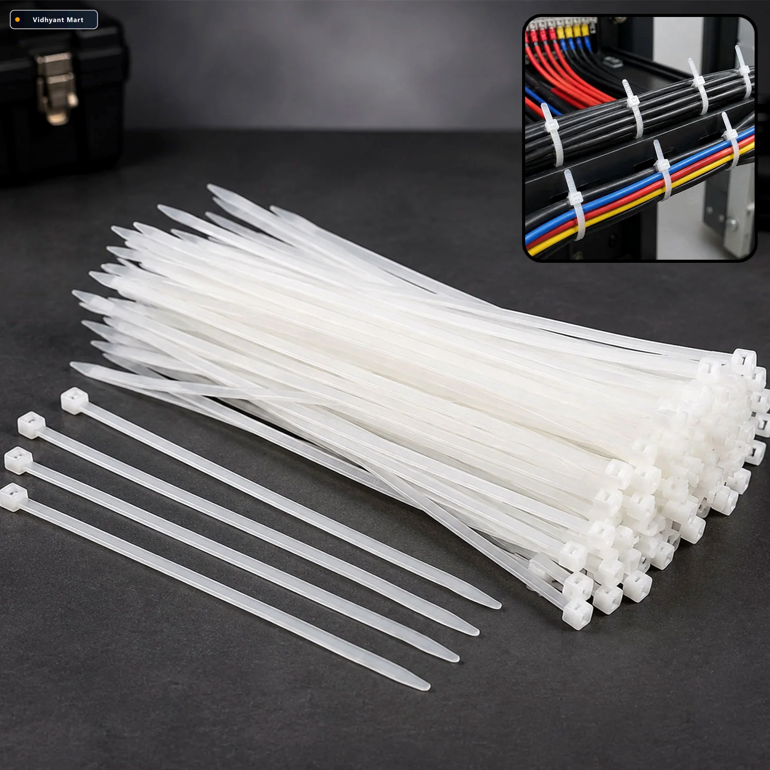Vidhyant Mart Nylon Cable Ties 10 Inch Heavy Duty Self Locking B 1