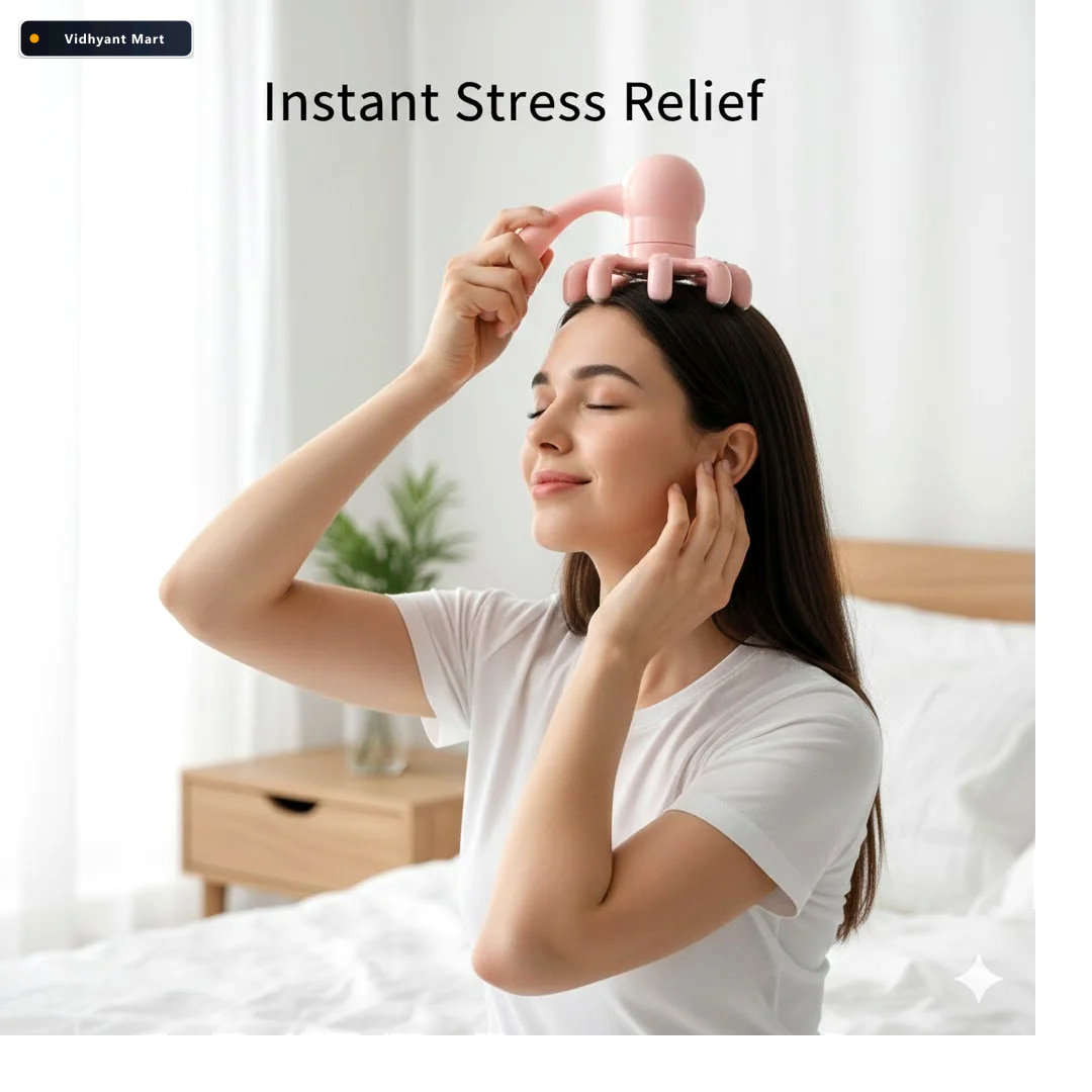 Vidhyant Mart Octopus Head Massager Ergonomic Stress Relief Tool 2