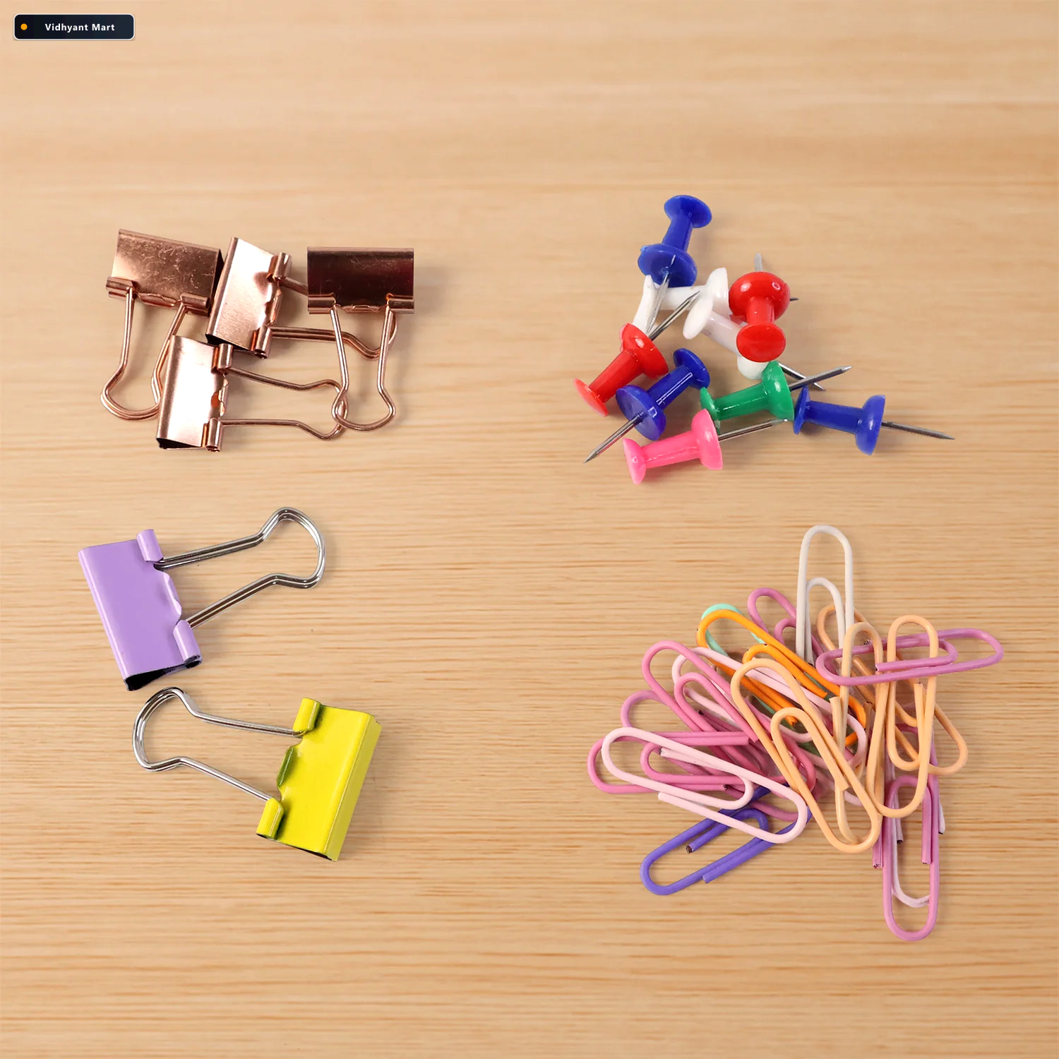 Vidhyant Mart Office Clips Pins Set Colorful Durable Paper Binde 3