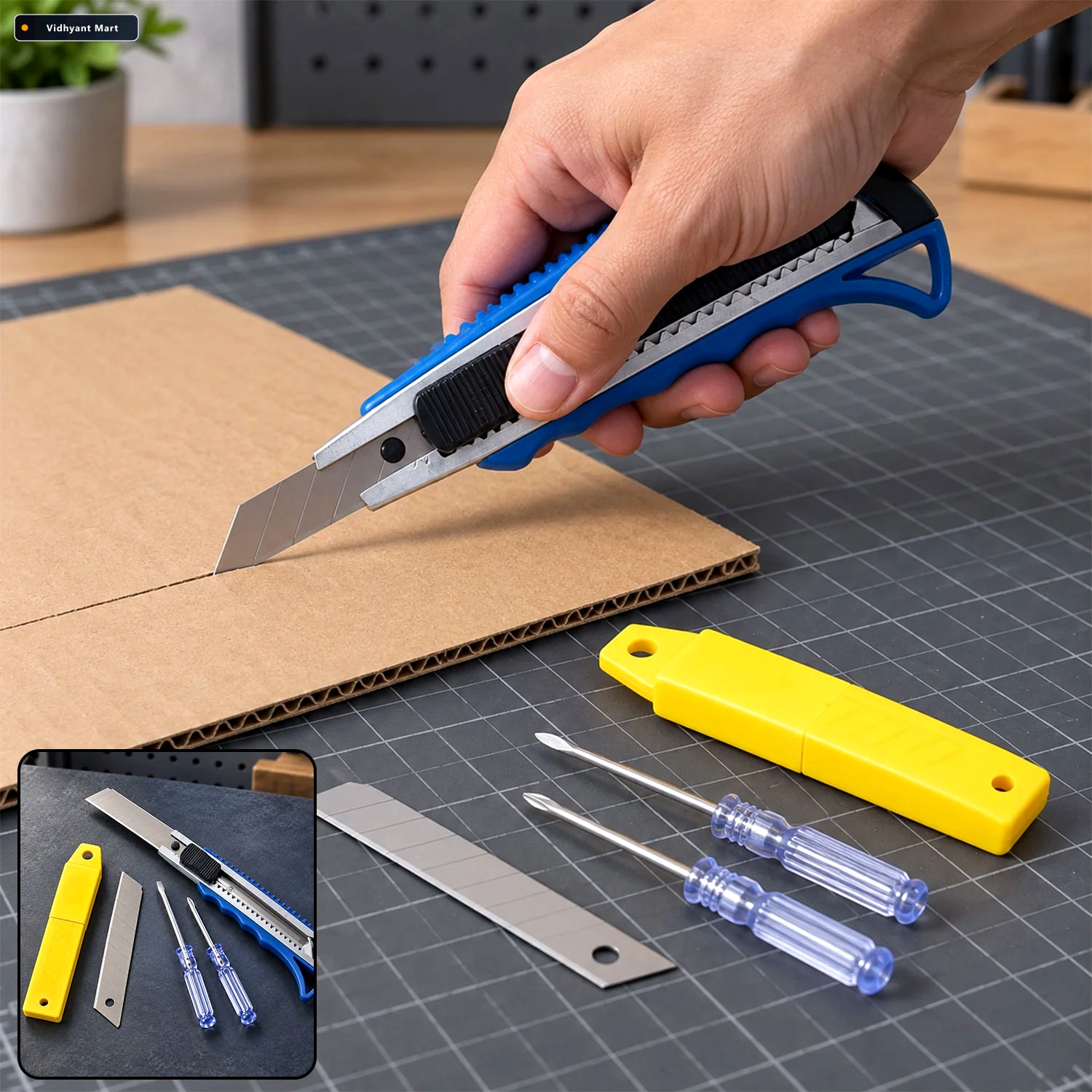 Vidhyant Mart Office Tool Kit With Cutter Knife And Screwdrivers 1