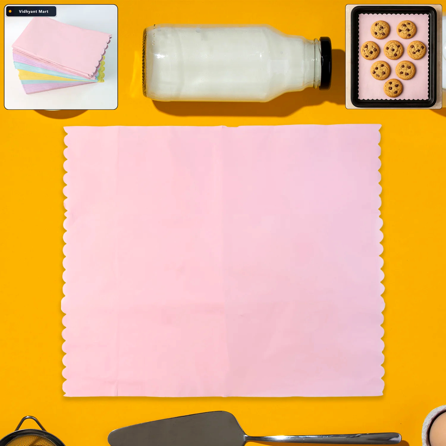 Vidhyant Mart Oil Absorbing Baking Paper Sheets 200 Pcs Multi Co 2
