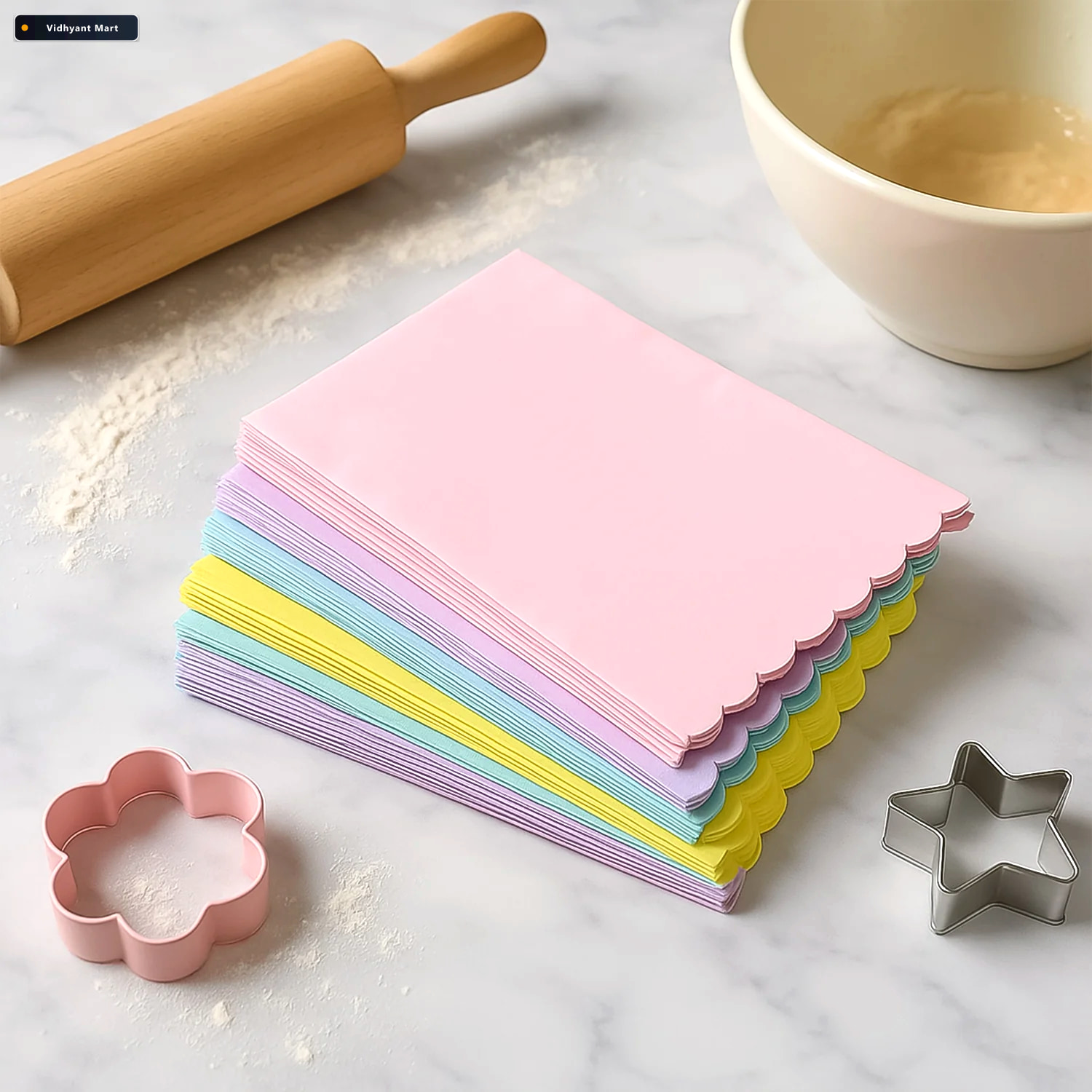 Vidhyant Mart Oil Absorbing Baking Paper Sheets 200 Pcs Multi Co 3