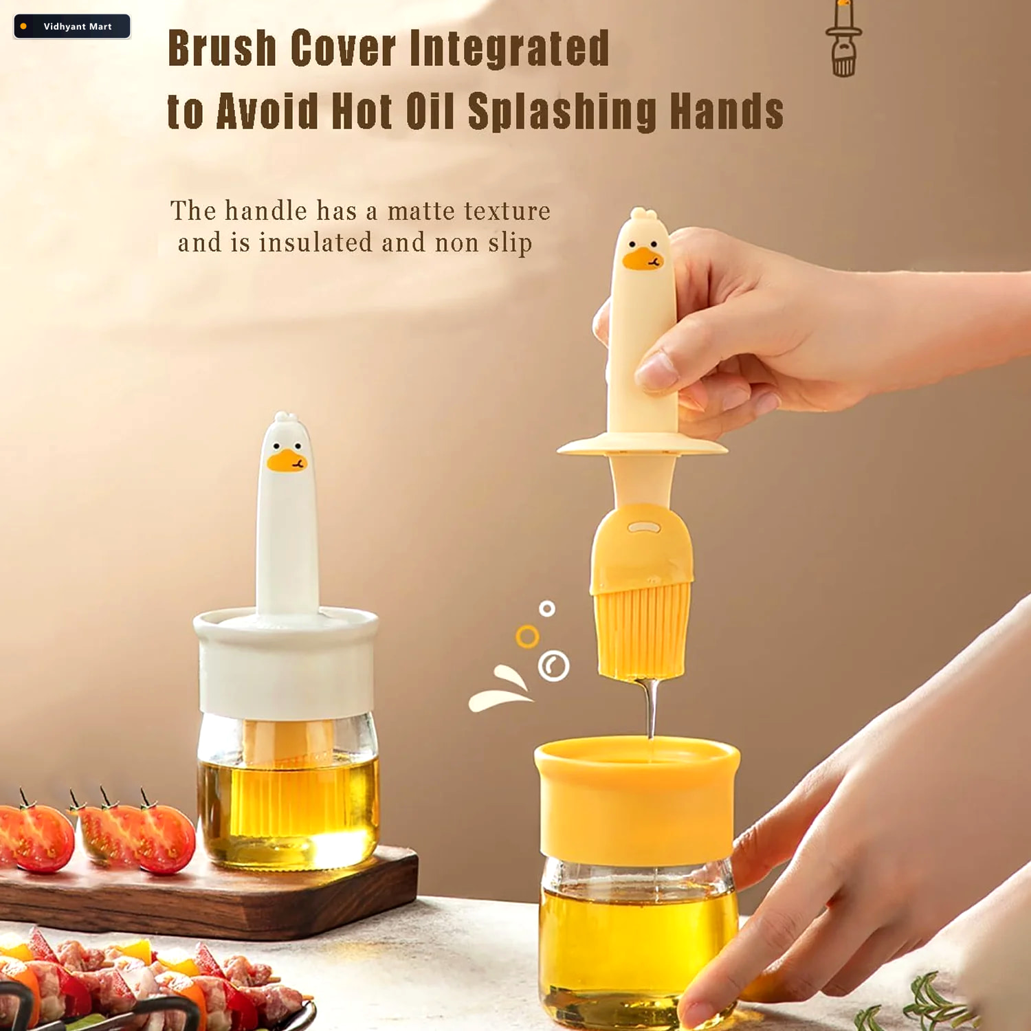 Vidhyant Mart Oil Dispenser Bottle 2 In 1 With Silicone Brush Ow 2
