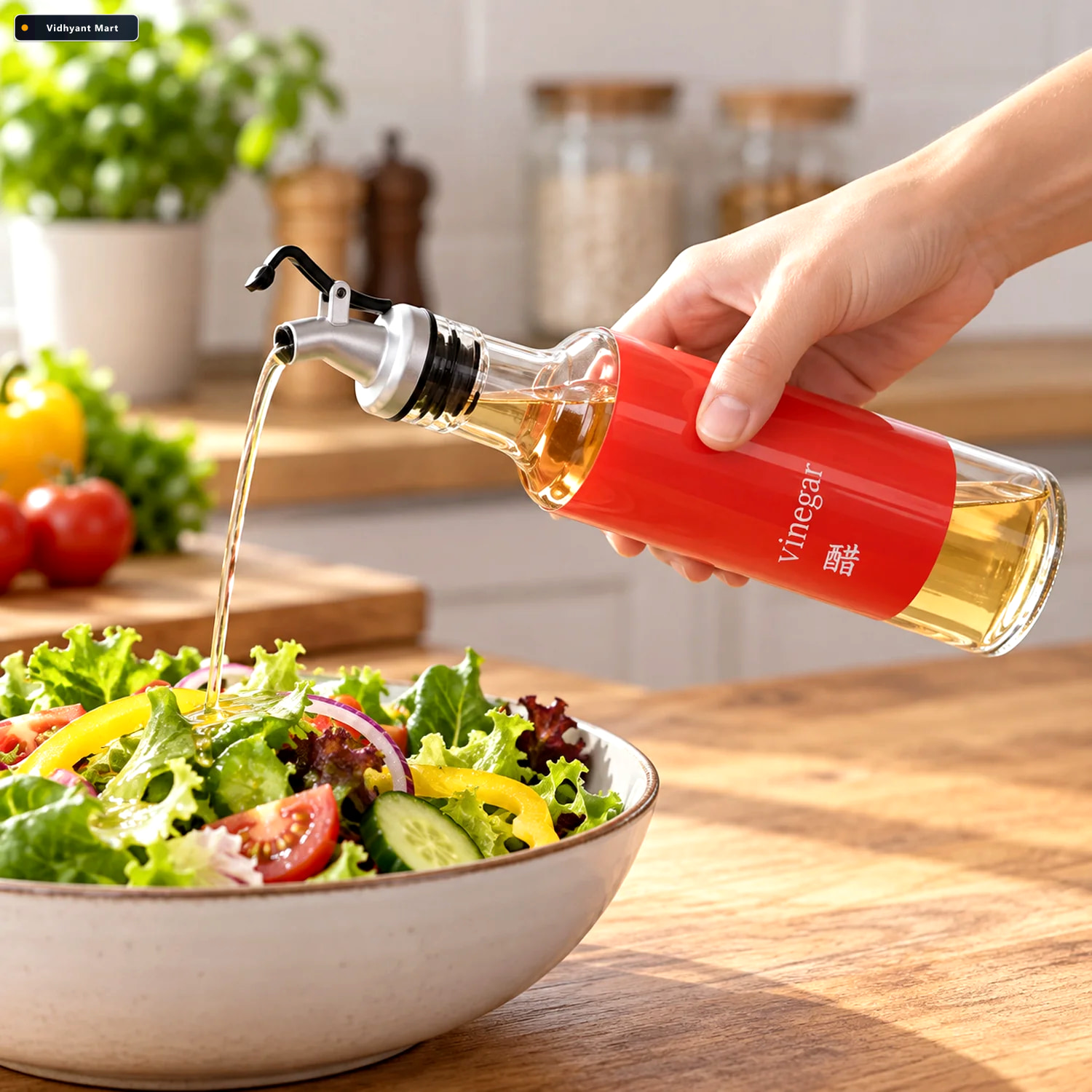 Vidhyant Mart Olive Oil Dispenser Leakproof Glass Bottle 300ml V 1