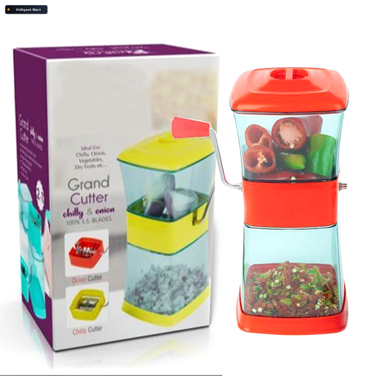 Vidhyant Mart Onion Chopper Stainless Steel Vegetable Cutter Mai 2