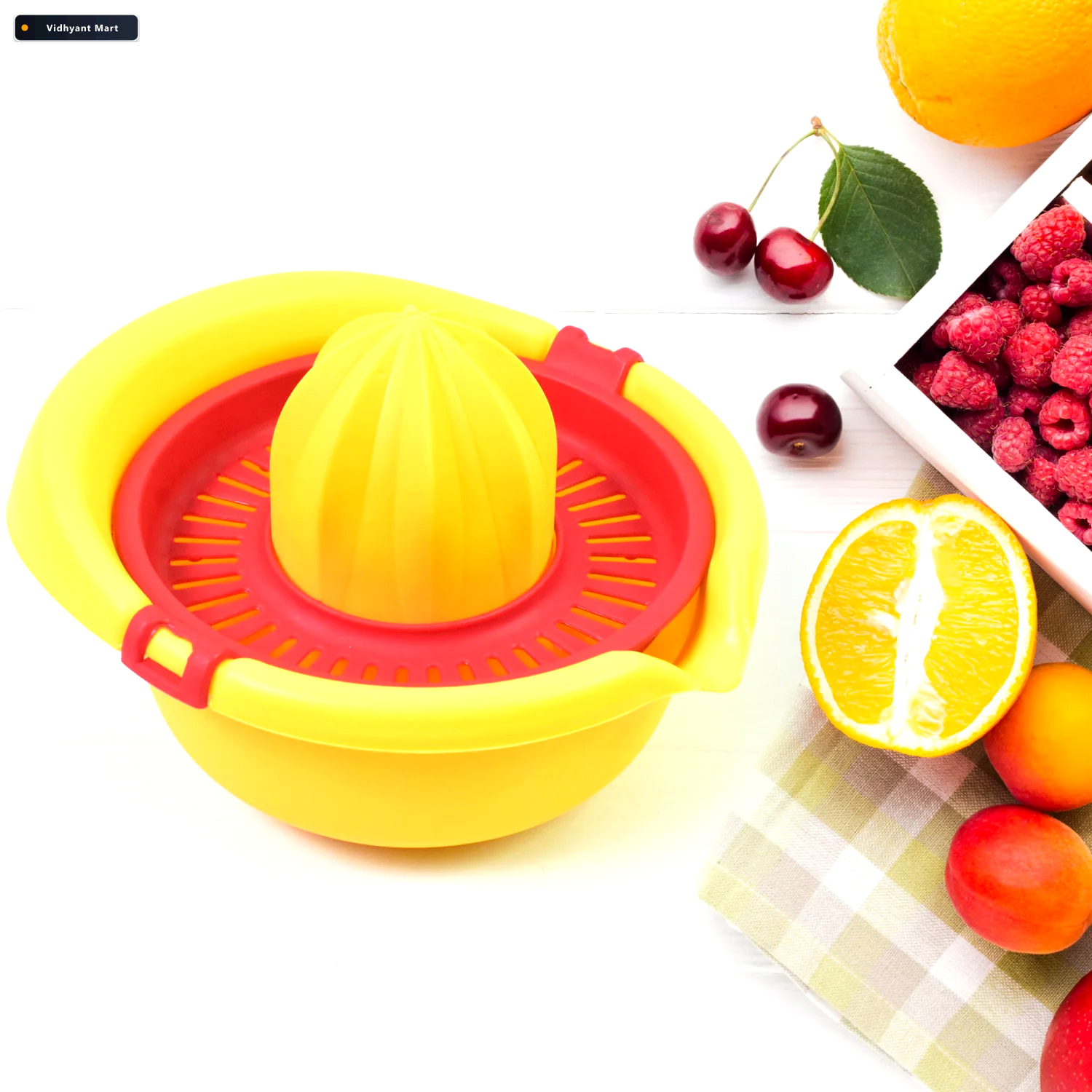 Vidhyant Mart Orange Hand Press Juicer Durable Easy Clean Corpor 1