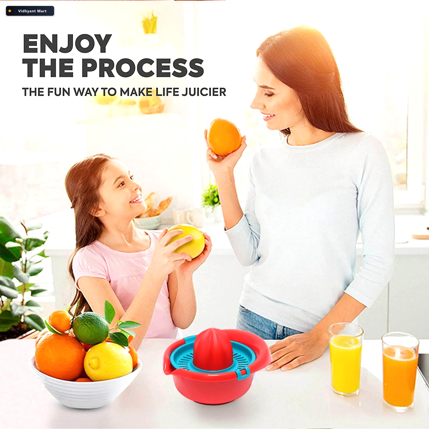 Vidhyant Mart Orange Hand Press Juicer Durable Easy Clean Corpor 3